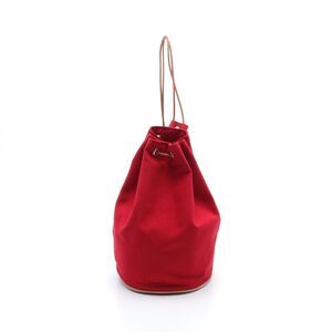 Hermes Porochon Mimir PM Shoulder bag Canvas Leather Red Authentic